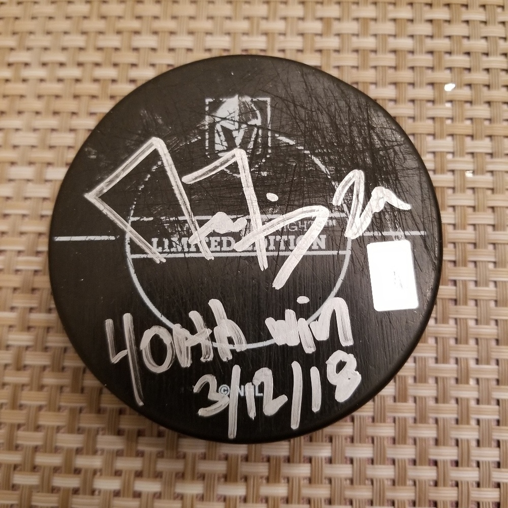Autographed vegas golden knights puck